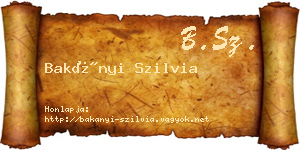 Bakányi Szilvia névjegykártya